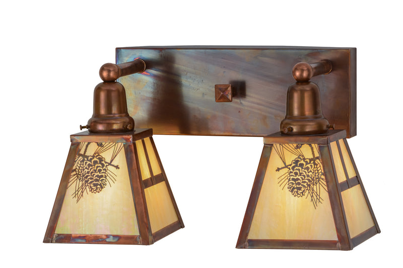 Meyda Tiffany 150764 Two Light Vanity, Vintage Copper
