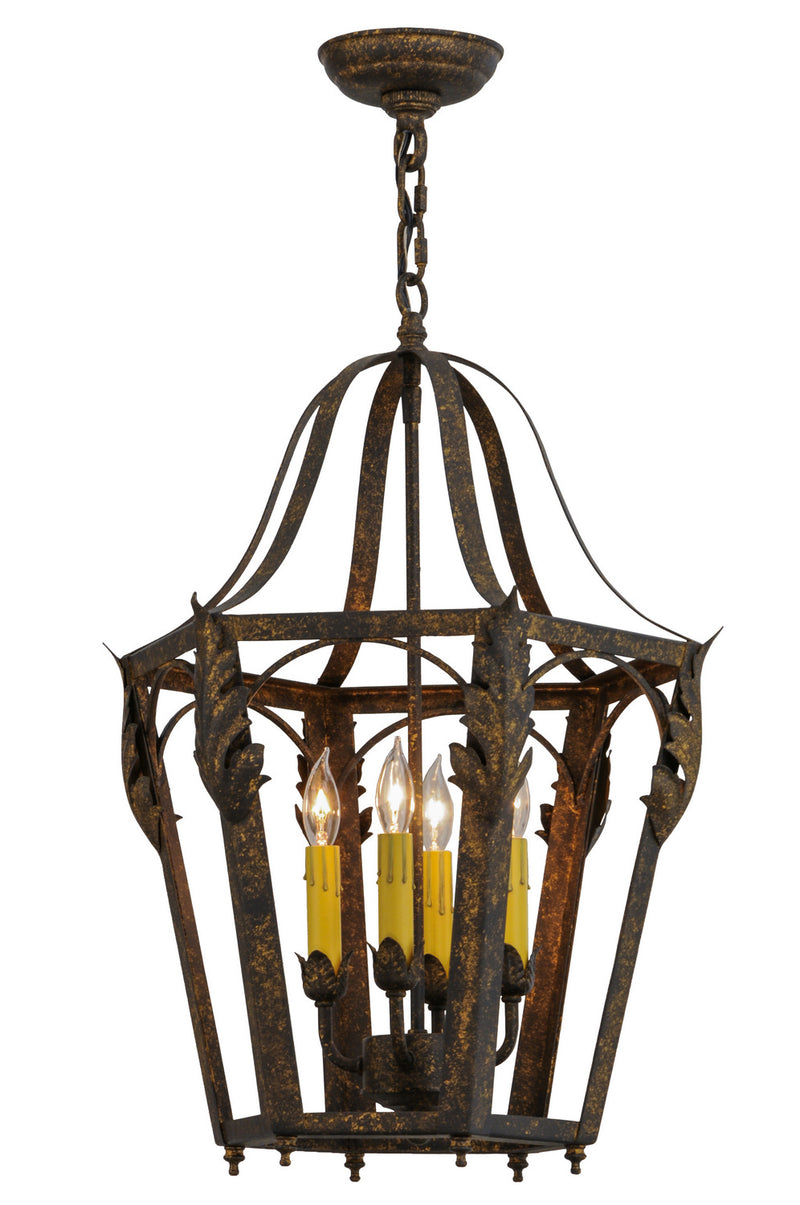 Meyda Tiffany 150798 Four Light Pendant, Old Gold
