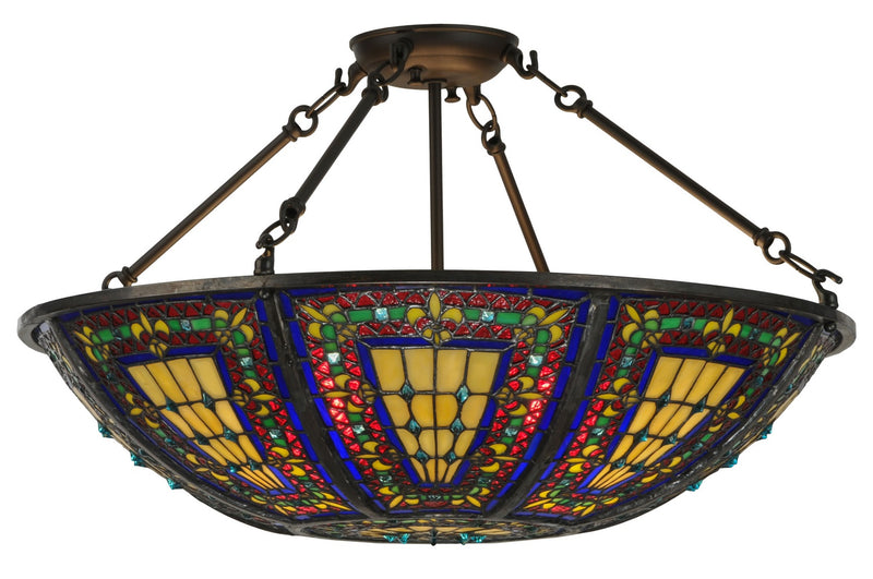 Meyda Tiffany 150817 Four Light Semi Flush Mount, Oil Rubbed Bronze