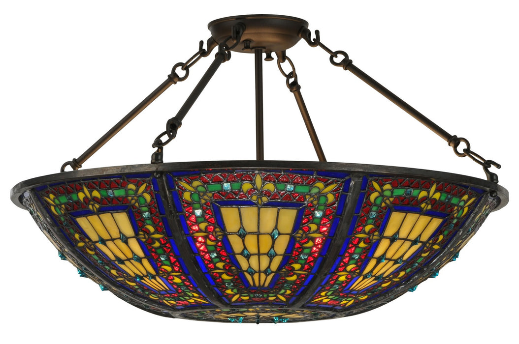 Meyda Tiffany 150817 Four Light Semi Flush Mount, Oil Rubbed Bronze