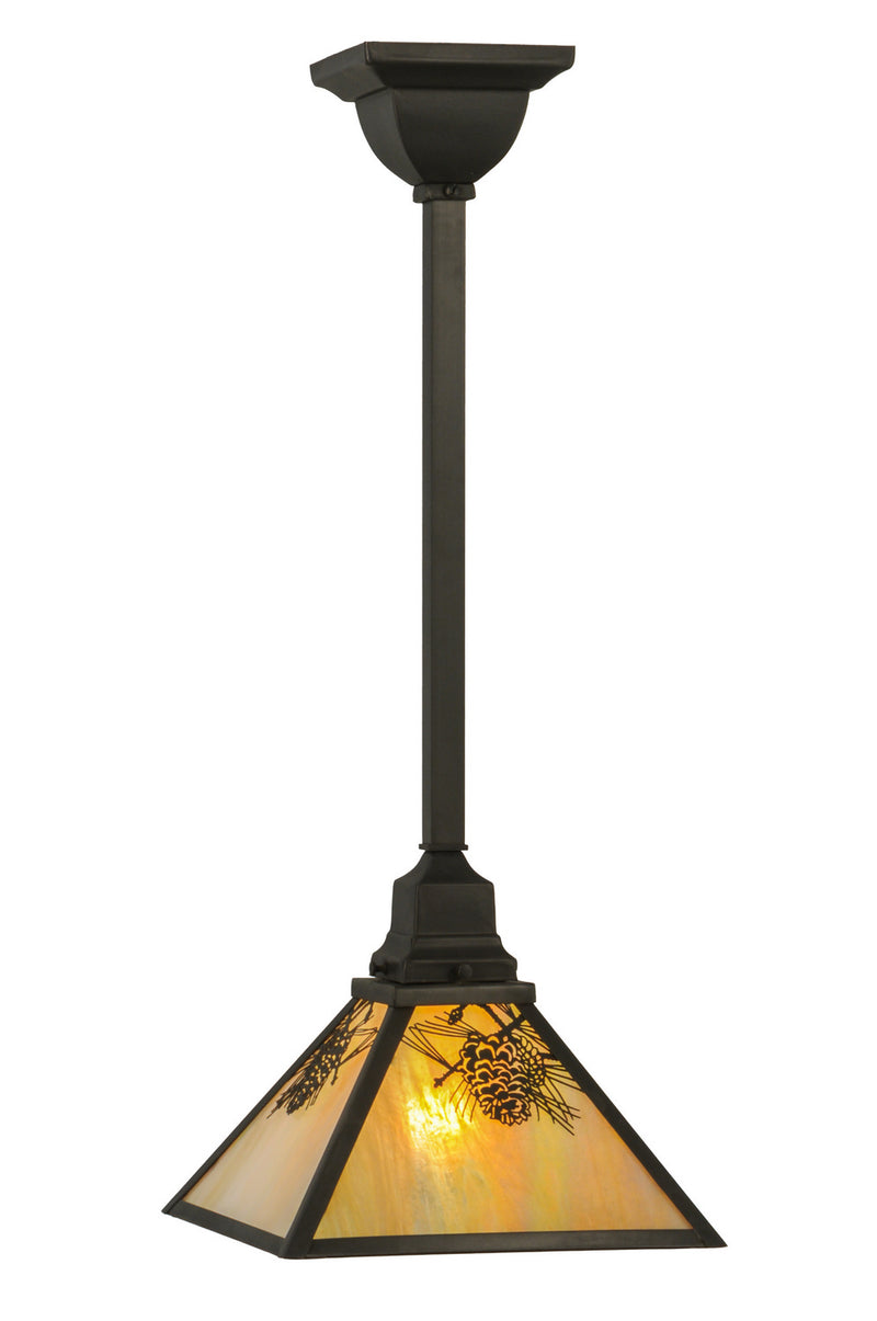 Meyda Tiffany 150824 One Light Mini Pendant, Craftsman Brown