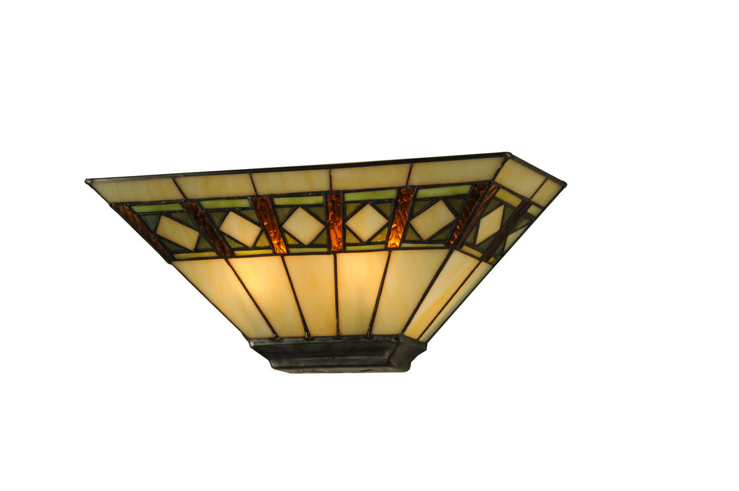 Meyda Tiffany 150910 Two Light Wall Sconce, Craftsman Brown