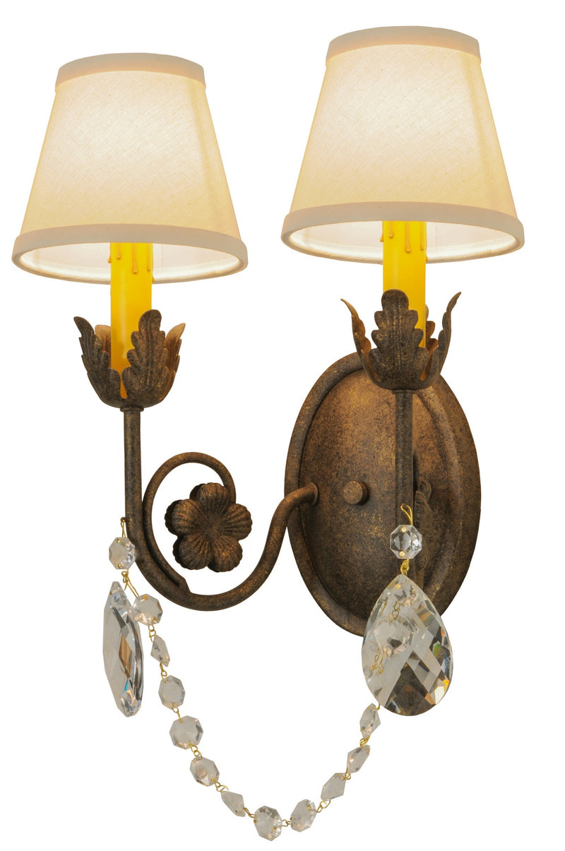 Meyda Tiffany 150959 Two Light Wall Sconce, Antique