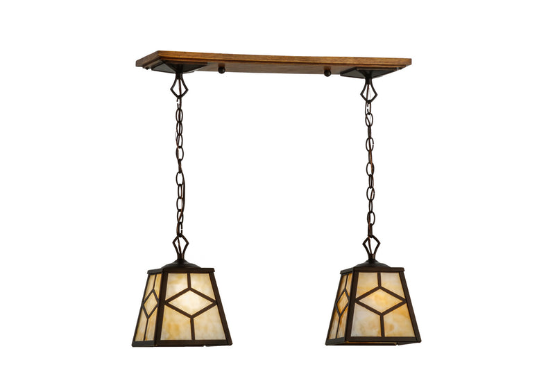 Meyda Tiffany 150975 Two Light Island Pendant, Mahogany Bronze