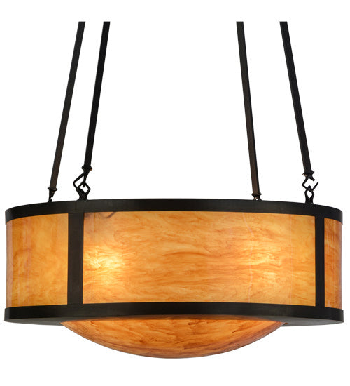 Meyda Tiffany 150990 Four Light Pendant, Craftsman Brown