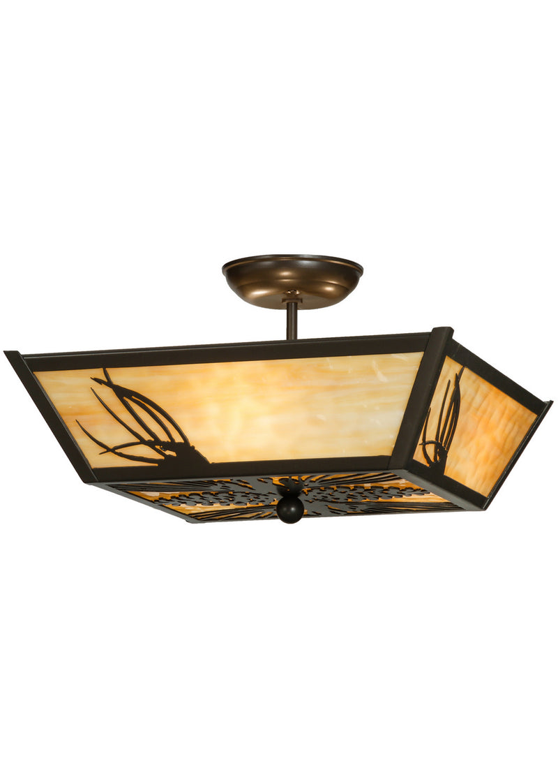 Meyda Tiffany 151038 Three Light Flushmount, Timeless Bronze