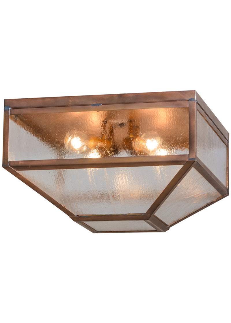 Meyda Tiffany 151091 Four Light Flushmount, Raw Copper
