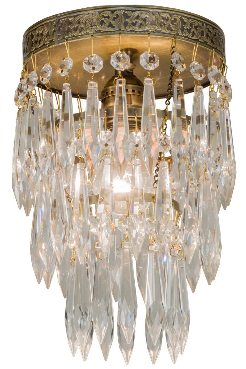 Meyda Tiffany 151126 One Light Flushmount, Antique Brass
