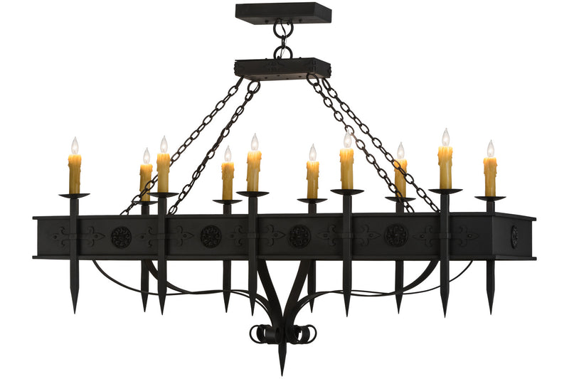 Meyda Tiffany 151155 Ten Light Chandelier, Wrought Iron
