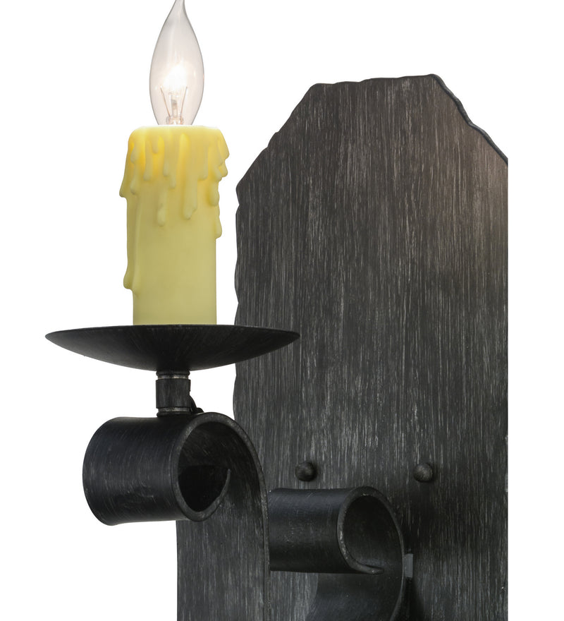 Meyda Tiffany 151198 One Light Wall Sconce, Black Metal