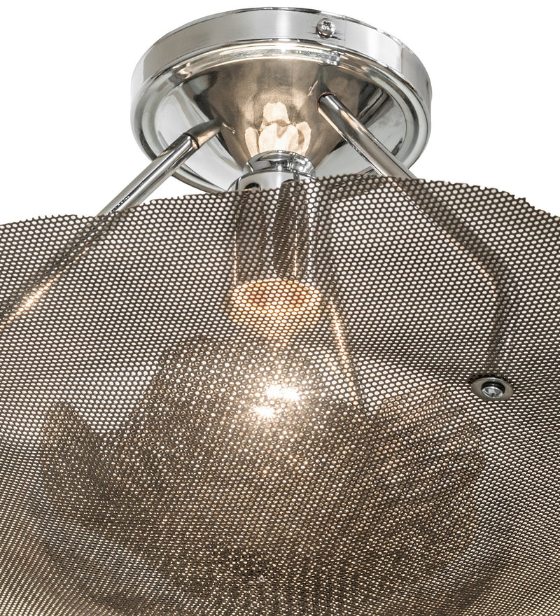 Meyda Tiffany 151200 One Light Flushmount, Chrome