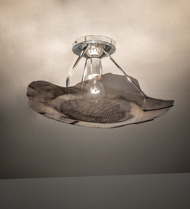 Meyda Tiffany 151200 One Light Flushmount, Chrome
