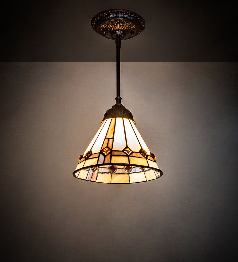 Meyda Tiffany 151292 One Light Mini Pendant, Mahogany Bronze