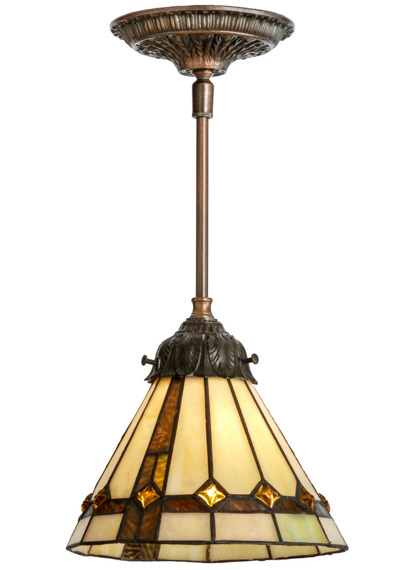 Meyda Tiffany 151292 One Light Mini Pendant, Mahogany Bronze