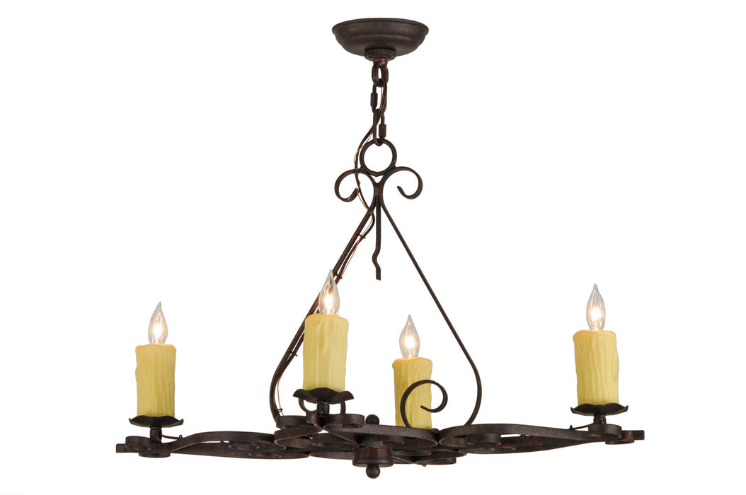 Meyda Tiffany 151378 Four Light Chandelier, Rust