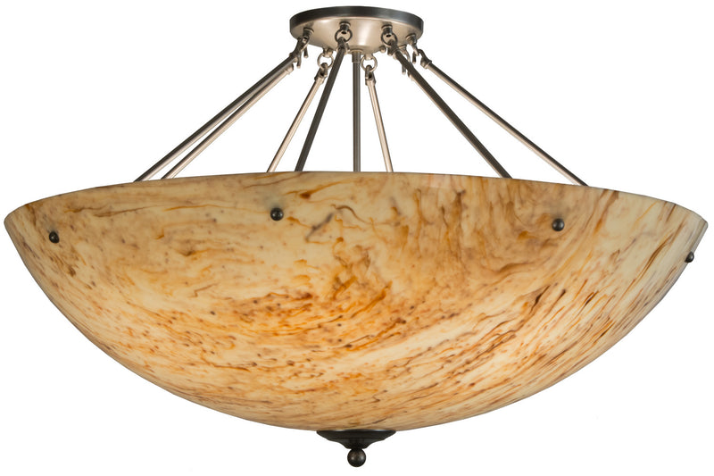 Meyda Tiffany 151473 Eight Light Semi-Flushmount, Nickel