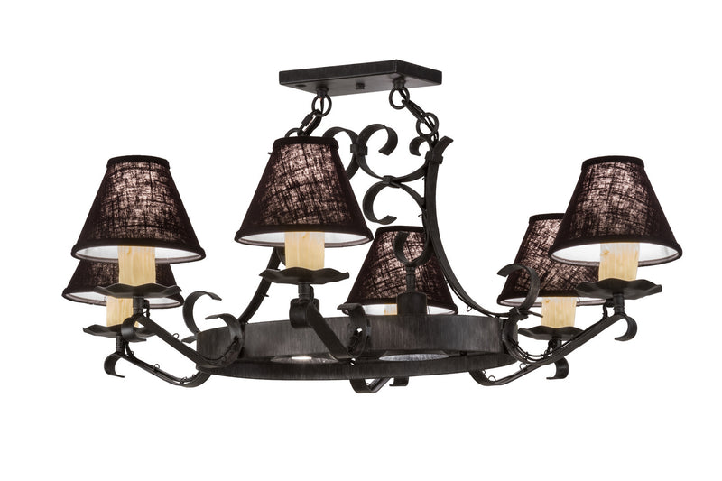 Meyda Tiffany 151539 Eight Light Chandelier, Black Metal