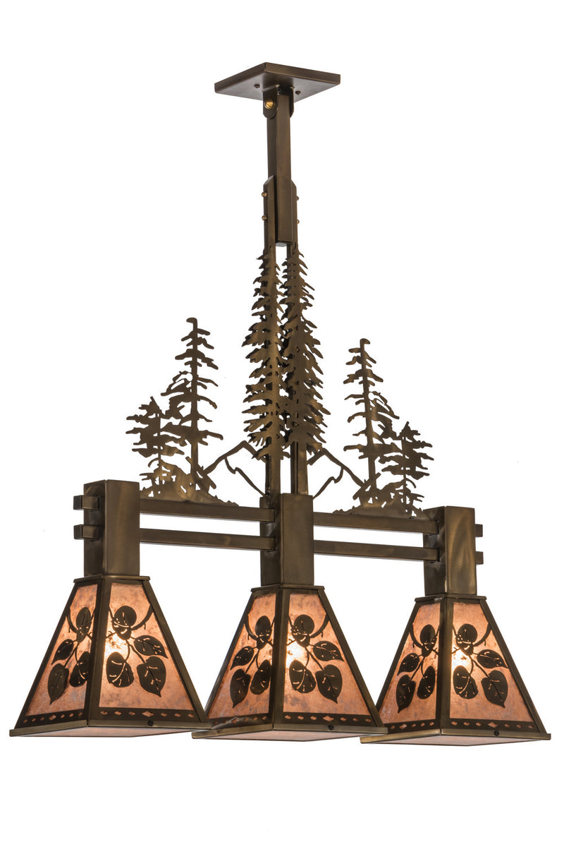 Meyda Tiffany 151540 Three Light Island Pendant, Antique Copper