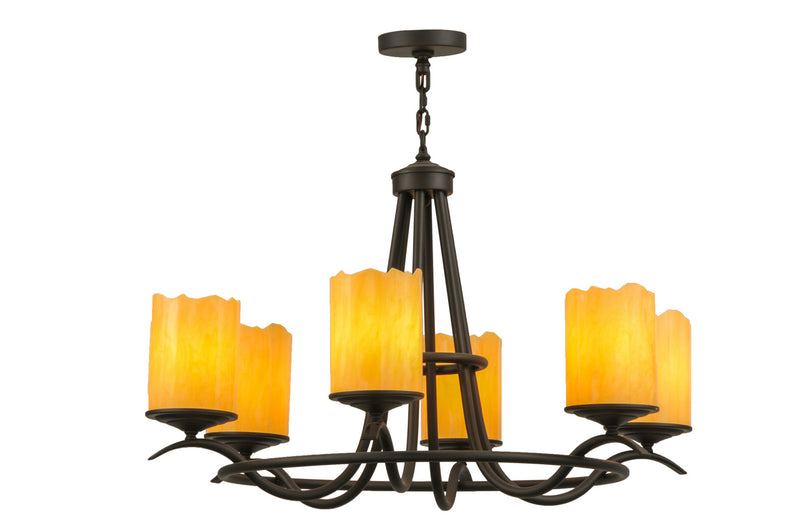 Meyda Tiffany 151693 Six Light Chandelier, Custom,Oil Rubbed Bronze