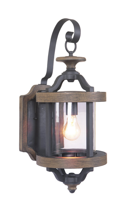 Craftmade Z7914-TBWB One Light Outdoor Wall Lantern, Textured Black/Whiskey Barrel