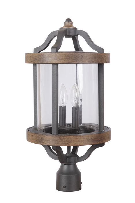 Craftmade Z7925-TBWB Two Light Post Mount, Textured Black/Whiskey Barrel