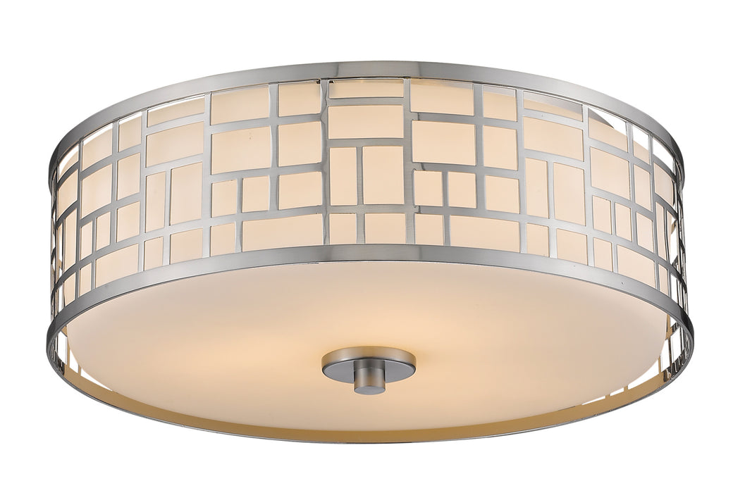 Z-Lite 330F16-BN Three Light Flush Mount, Brushed Nickel