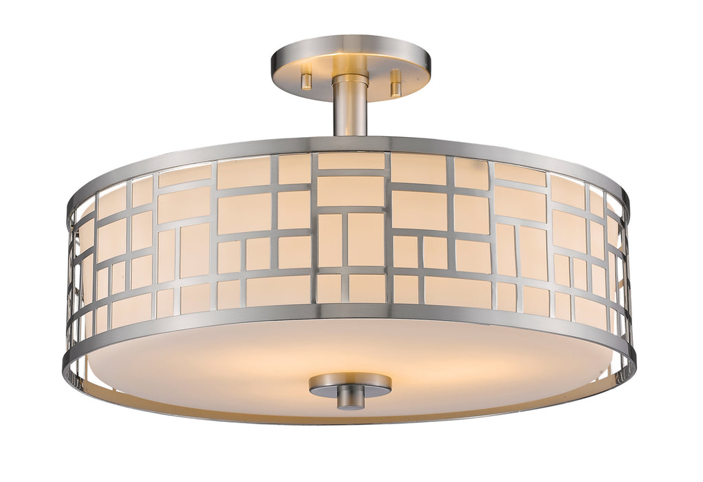 Z-Lite 330-SF16-BN Three Light Semi Flush Mount, Brushed Nickel