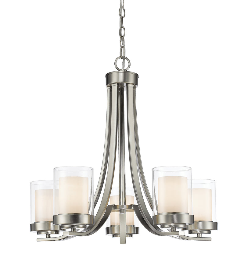 Z-Lite 426-5-BN Five Light Chandelier, Brushed Nickel