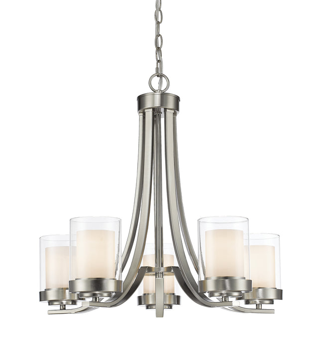 Z-Lite 426-5-BN Five Light Chandelier, Brushed Nickel