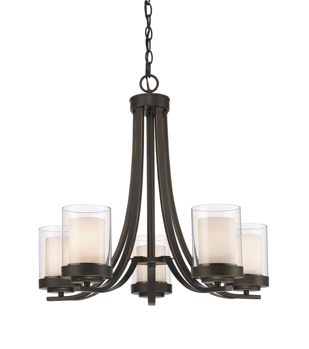 Z-Lite 426-5-OB Five Light Chandelier, Olde Bronze