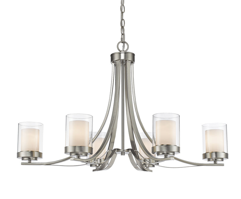 Z-Lite 426-6-BN Six Light Chandelier, Brushed Nickel