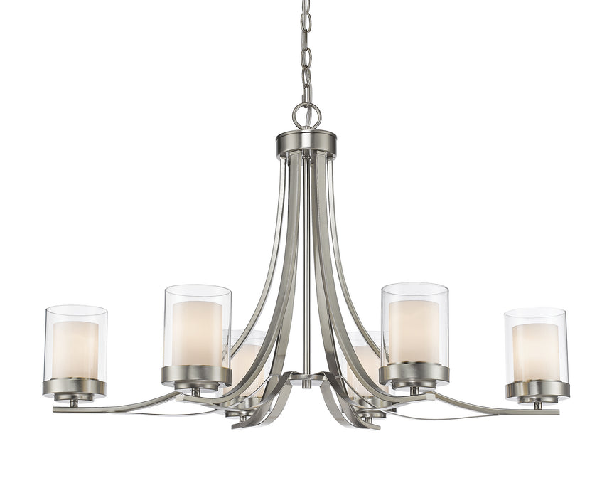 Z-Lite 426-6-BN Six Light Chandelier, Brushed Nickel