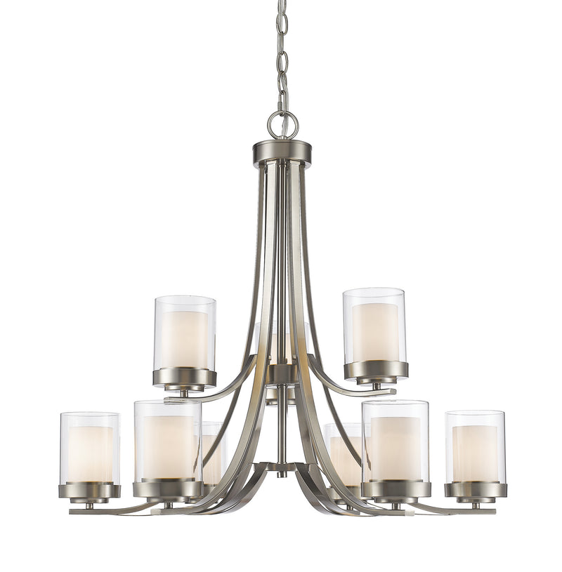 Z-Lite 426-9-BN Nine Light Chandelier, Brushed Nickel