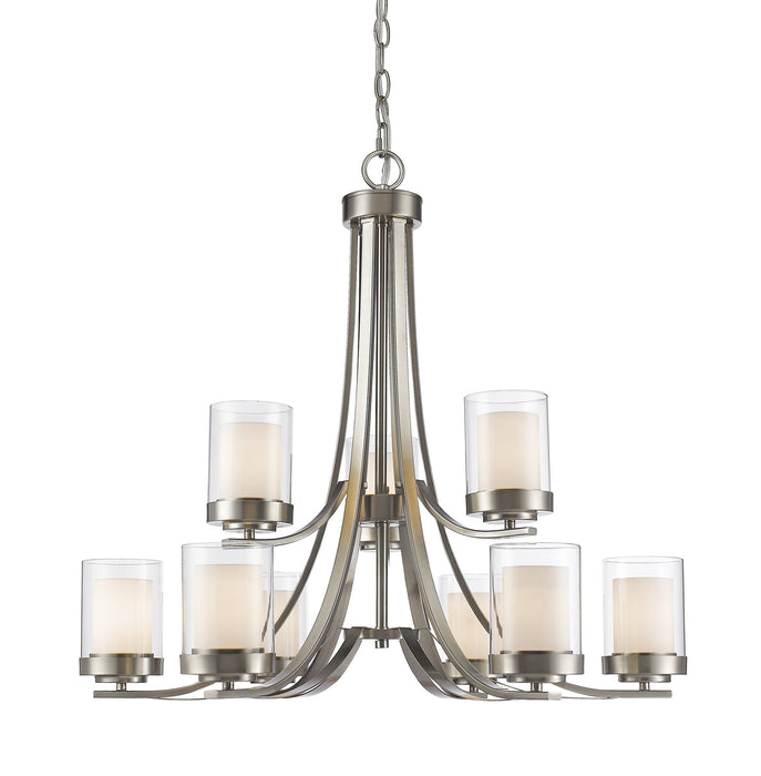Z-Lite 426-9-BN Nine Light Chandelier, Brushed Nickel