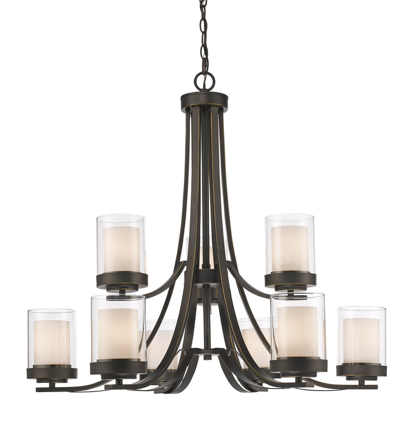 Z-Lite 426-9-OB Nine Light Chandelier, Olde Bronze