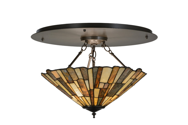 Meyda Tiffany 151905 Three Light Flushmount, Timeless Bronze