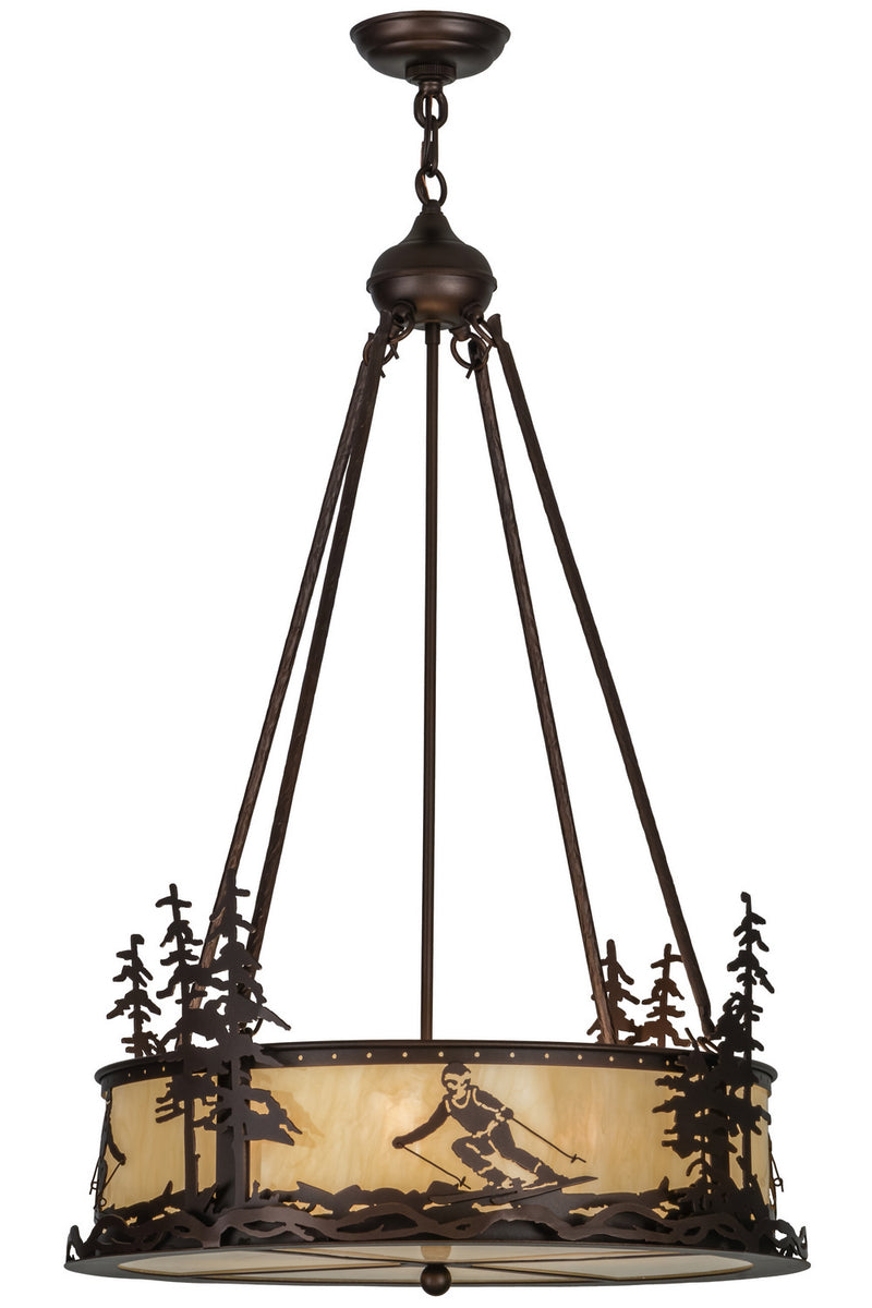 Meyda Tiffany 151920 Four Light Inverted Pendant, Mahogany Bronze