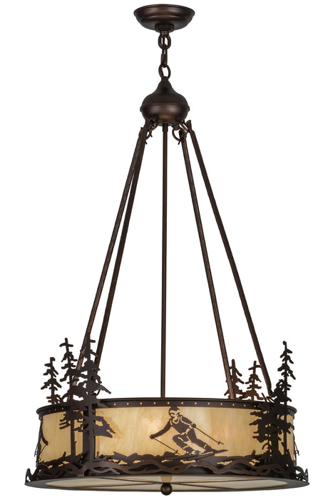 Meyda Tiffany 151920 Four Light Inverted Pendant, Mahogany Bronze