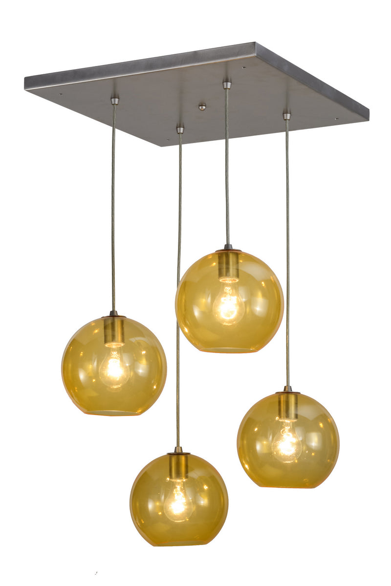 Meyda Tiffany 151952 Four Light Pendant, Brushed Nickel Powder Coat