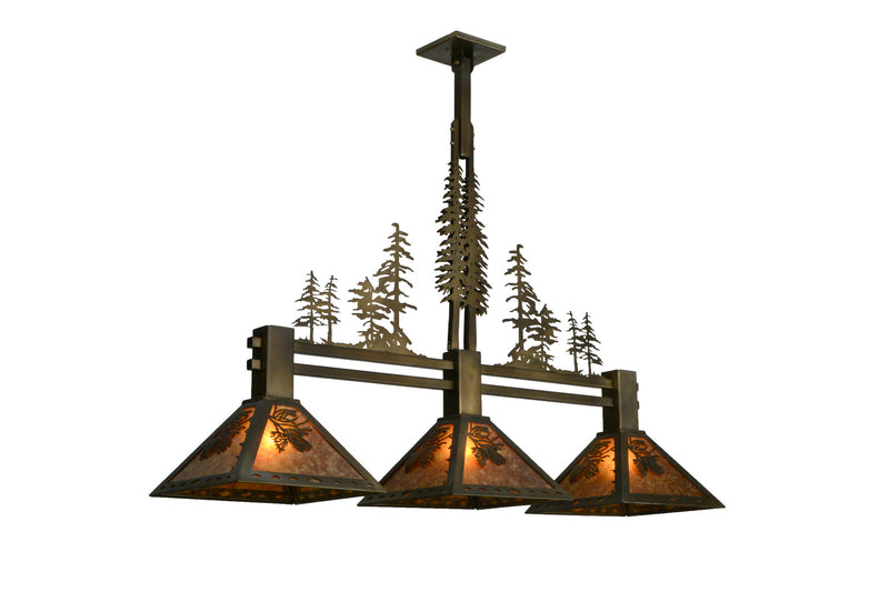 Meyda Tiffany 152025 Three Light Island Pendant, Antique Copper