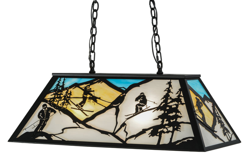Meyda Tiffany 152185 Six Light Oblong Pendant, Textured Black