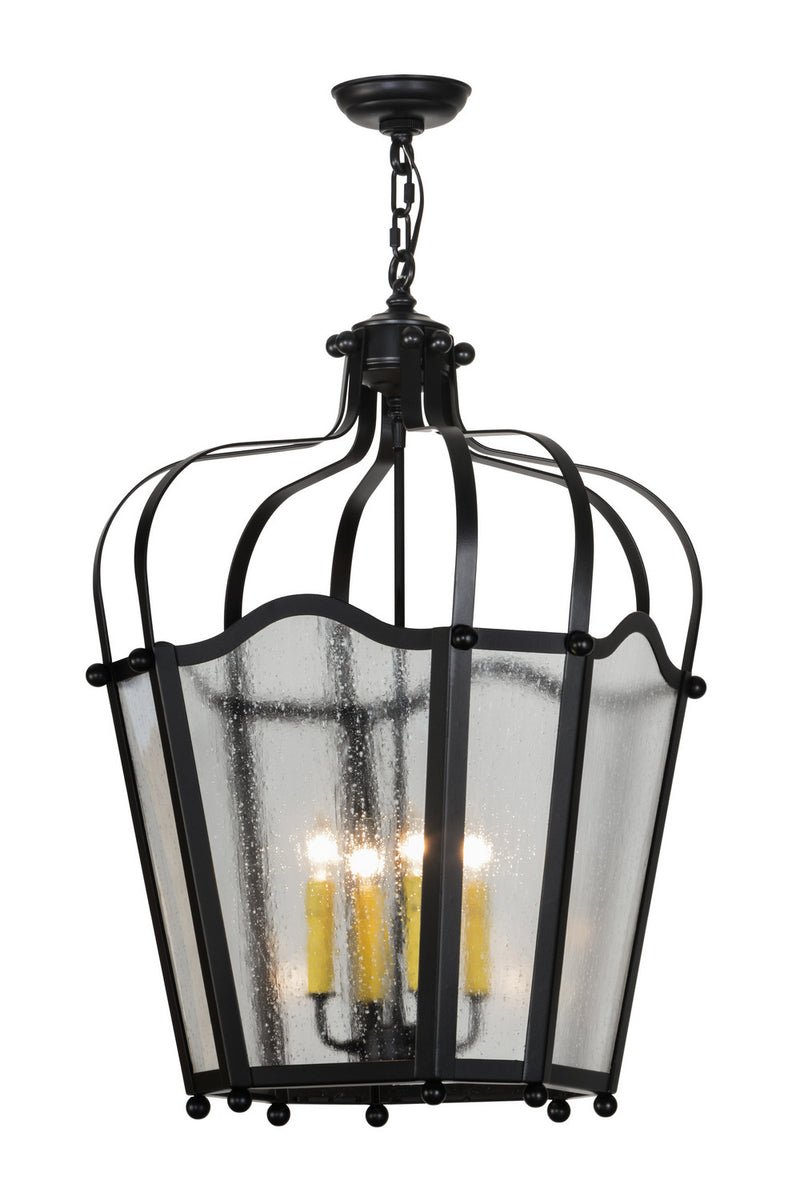 Meyda Tiffany 152351 Four Light Pendant, Flat Black