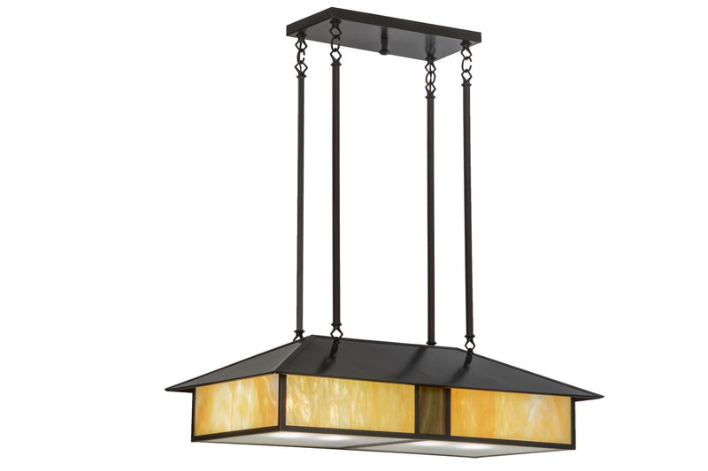 Meyda Tiffany 152601 Four Light Pendant, Craftsman Brown