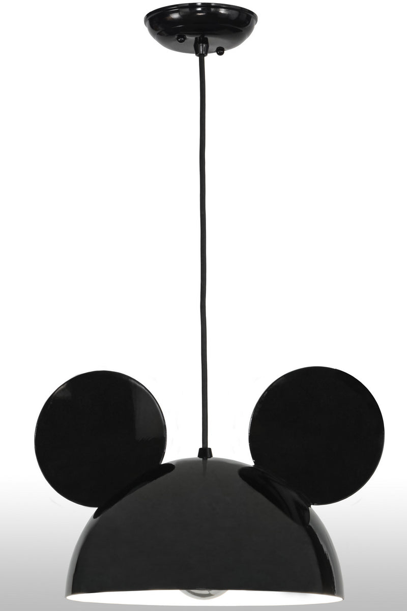 Meyda Tiffany 152627 One Light Pendant, Mirror Black/Glossy White