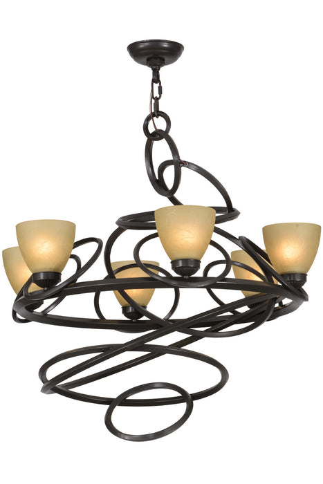 Meyda Tiffany 152738 Six Light Chandelier, Timeless Bronze