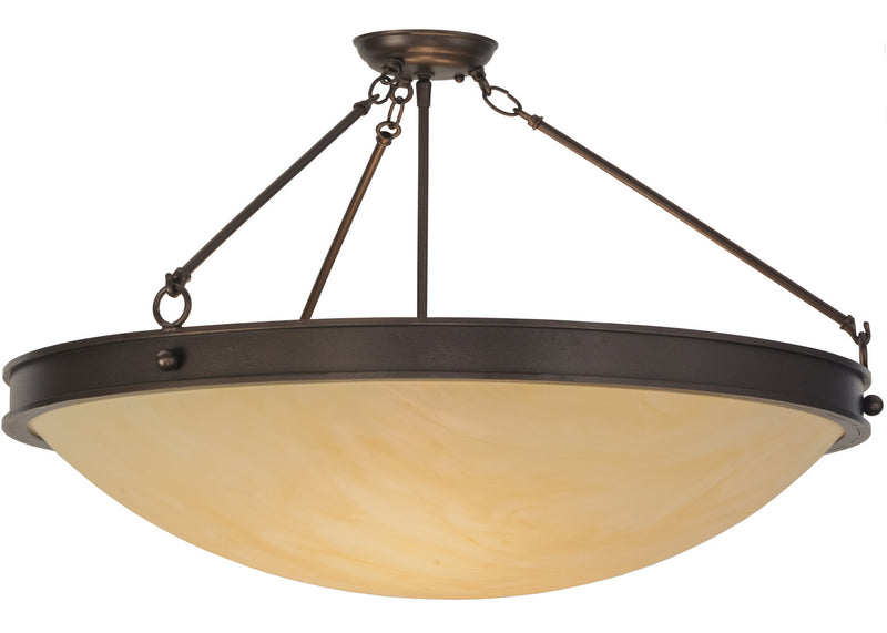 Meyda Tiffany 152739 Three Light Semi-Flushmount, Mahogany Bronze