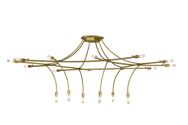 Meyda Tiffany 152800 18 Light Chandelier, Natural Brass