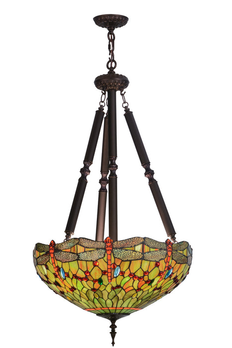 Meyda Tiffany 152874 Five Light Inverted Pendant, Mahogany Bronze