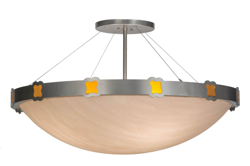 Meyda Tiffany 152939 Four Light Semi-Flushmount, Nickel