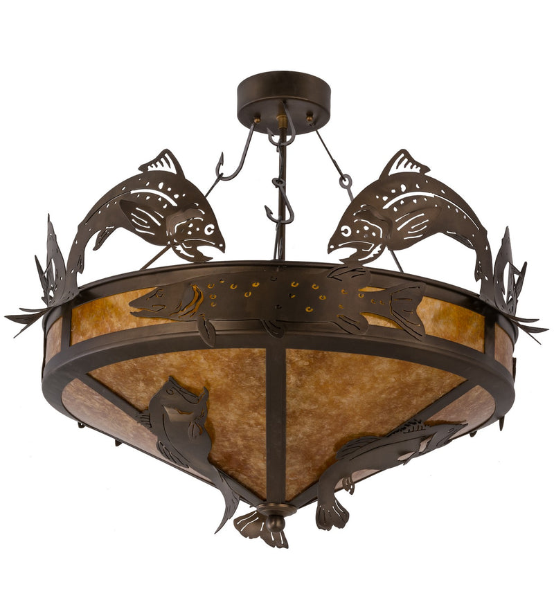 Meyda Tiffany 160001 Four Light Inverted Pendant, Antique Copper